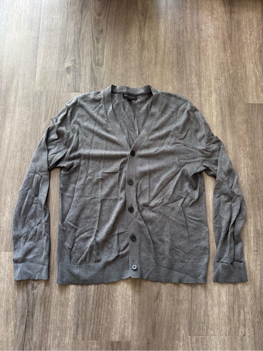 Banana Republic Men's Gray Button-Up V-Neck Cardigan